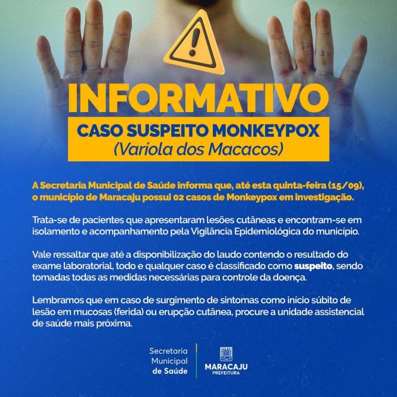 Prefeitura de Maracaju informa que município conta com dois casos suspeitos da “Monkeypox”