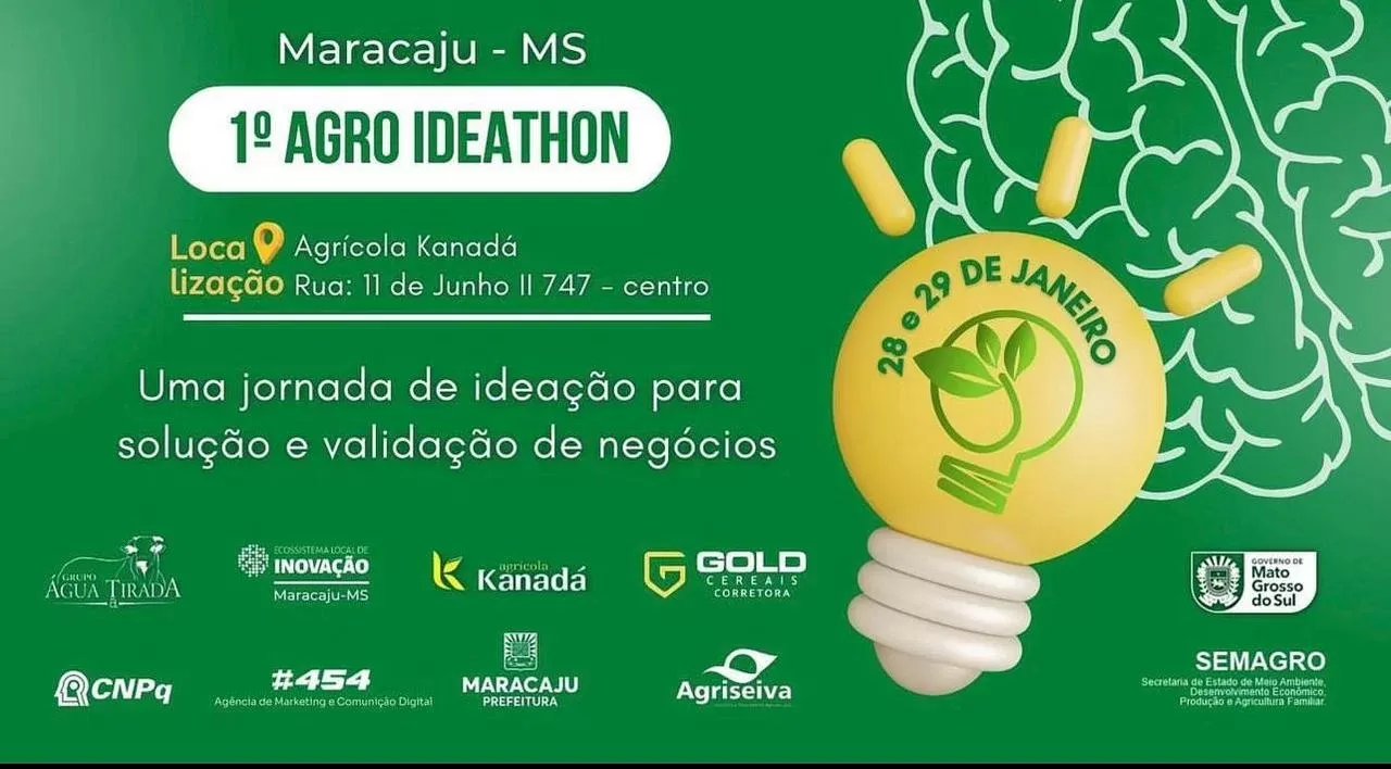 1º AGROIdeathon debaterá inovação e empreendedorismo no agronegócio de Maracaju