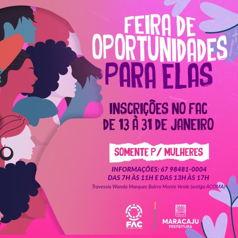 “Feira de Oportunidades para Elas” é o mais novo projeto para alunas que realizaram cursos no FAC