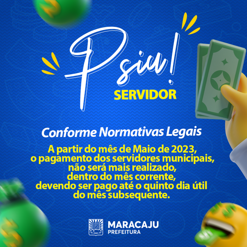 Devido a normativa do TCE e implantação do eSocial e SIAFIC, Prefeitura de Maracaju informa que pagamento de folha dos servidores não será mais dentro
