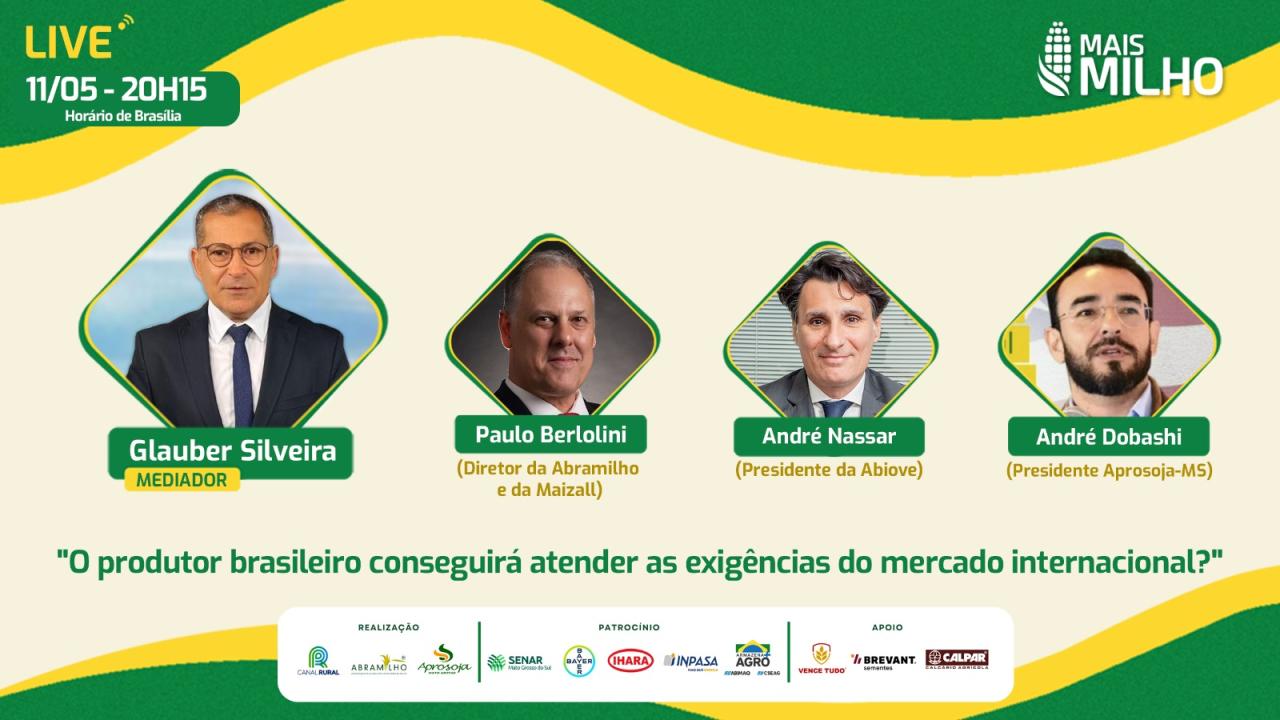 Live Mais Milho debaterá as exigências do mercado internacional nesta quinta-feira