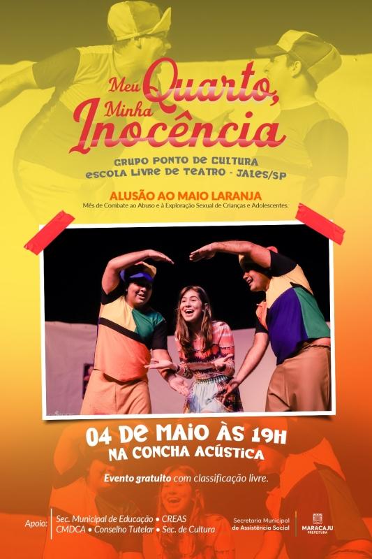 Prefeitura de Maracaju traz a peça teatral Meu Quarto, minha Inocência.
