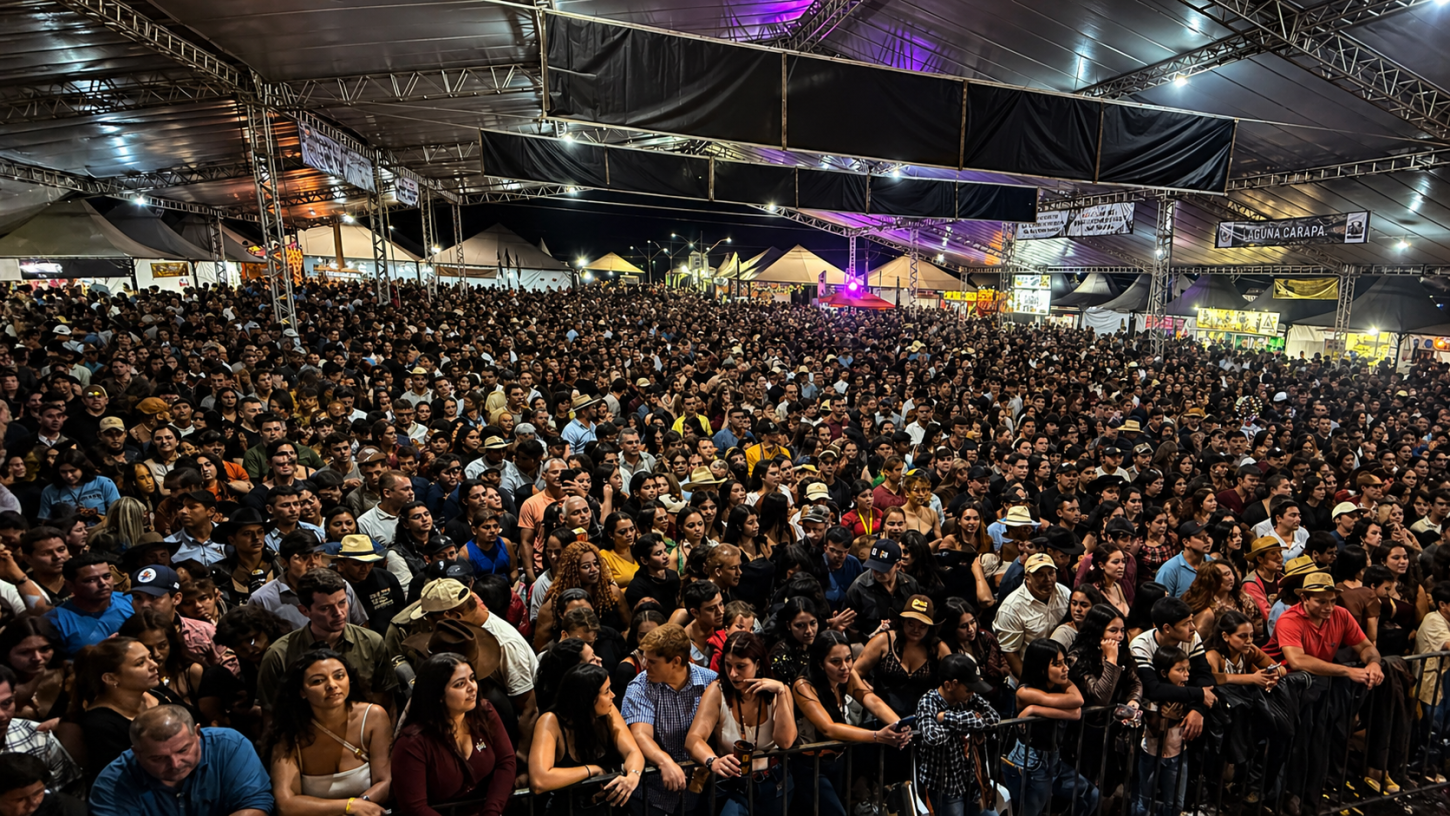 Público recorde marcou a 26ª edição do Concurso do Pé de Soja Solteiro, consolidando Laguna Carapã como referência em grandes eventos no interior de Mato Grosso do Sul