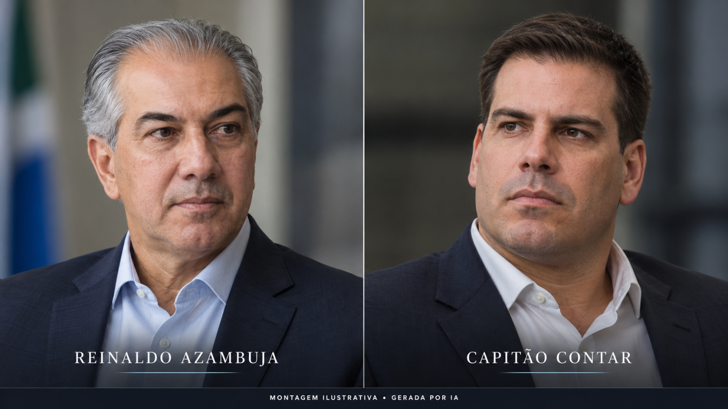 Reinaldo Azambuja, à esquerda, e Capitão Contar ocupam as duas primeiras posições na pesquisa Ranking para o Senado em Mato Grosso do Sul